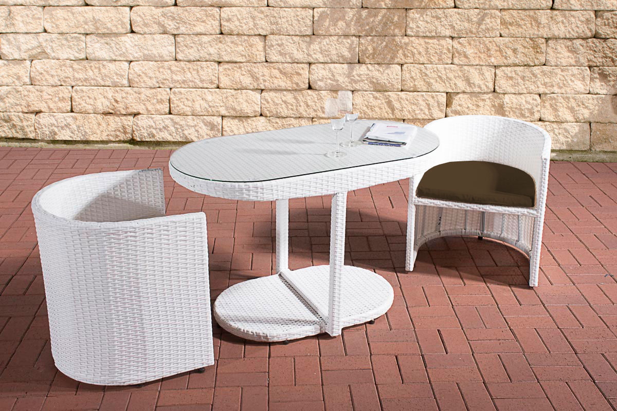 Poly Rattan Balkon Sitzgruppe BAYAMO Rattan Gartenmöbel Set 2 Personen