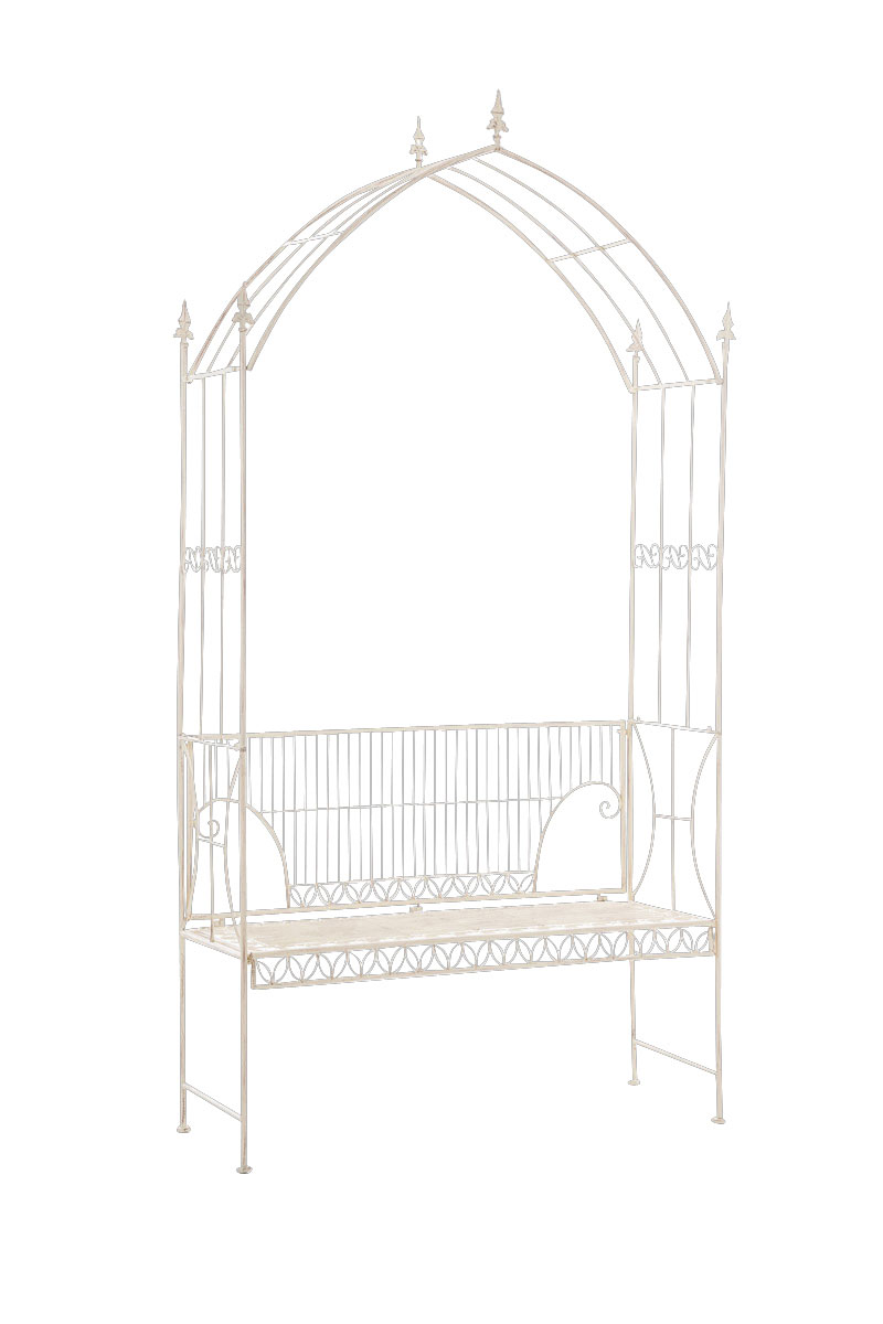 Rosenbogen mit Bank NOSTALGIE Spalier Torbogen Rankgitter Pergola